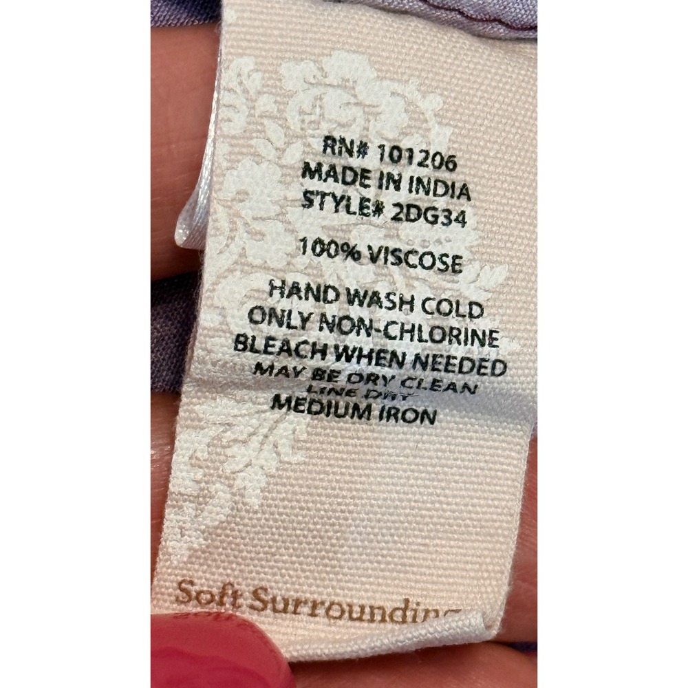 Soft Surroundings Boho Floral Mixed Print V-Neck Maxi Dress Purple XL - Picture 5 of 6
